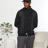 LUIGI | sweater knit camp shirt | black