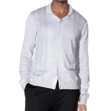 LUIGI | sweater knit camp shirt | heather gray