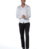 LUIGI | sweater knit camp shirt | heather gray