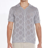DIEGO | sweater knit resort shirt | heather gray