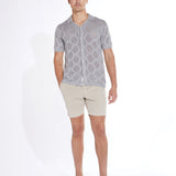 DIEGO | sweater knit resort shirt | heather gray