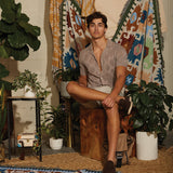 DIEGO | sweater knit resort shirt | heather khaki
