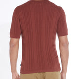 BECKETT | sweater knit resort shirt | rust