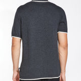 NISA | sweater knit resort shirt | heather dark charcoal