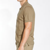 PIANA | sweater knit shirt | khaki
