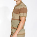 FARO | sweater knit resort shirt | tobacco