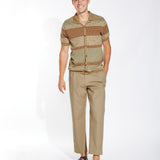 FARO | sweater knit resort shirt | tobacco