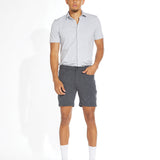 KEITH | 6" piqué tailored short | heather charcoal