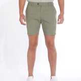 LUCAS | 6" tailored waist tab short | light olive