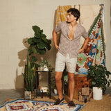 LUCAS | 6" tailored waist tab short | stone
