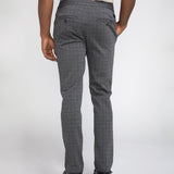 BROOKLYN | slim fit glen plaid knit pant | charcoal/gray