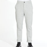 GANO | slim fit piqué knit pant | heather gray