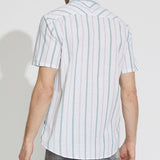 IVY | striped woven shirt | white/green