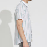 IVY | striped woven shirt | white/green