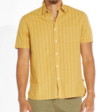 WHITTIER | striped woven shirt | mustard