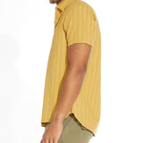 WHITTIER | striped woven shirt | mustard