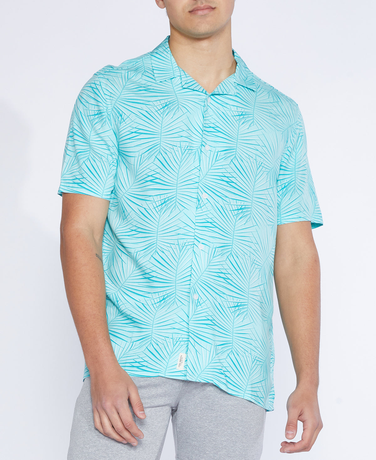 SOCIETY Shirt (Turquoise) Resort – Printed Frond CIVIL