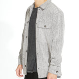 DURBIN | relaxed fit shirt jacket | heather charcoal