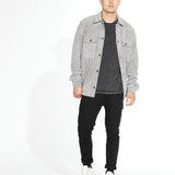 DURBIN | relaxed fit shirt jacket | heather charcoal