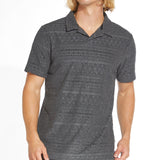 MARION | towel terry resort polo | heather dark charcoal