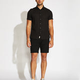 CASABLANCA | 8.5" linen tailored short | black