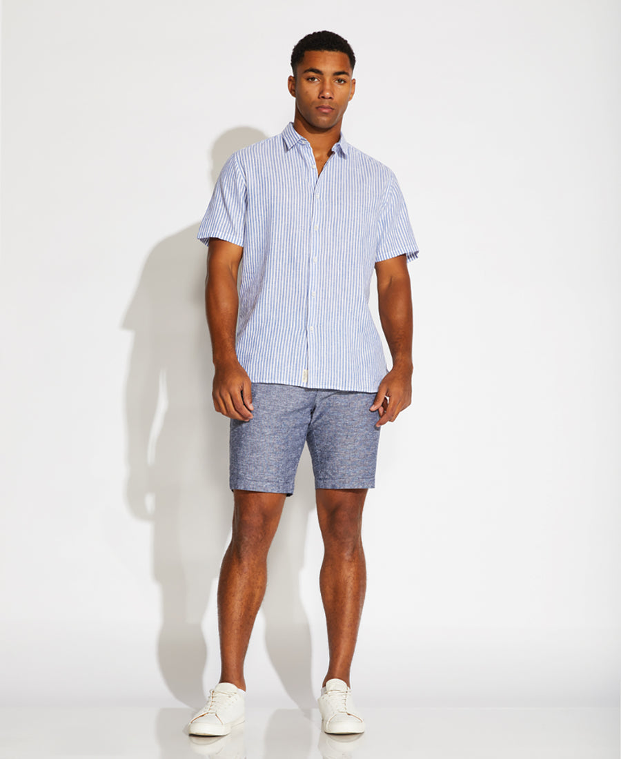 Casablanca Linen Blend Shorts (Navy)
