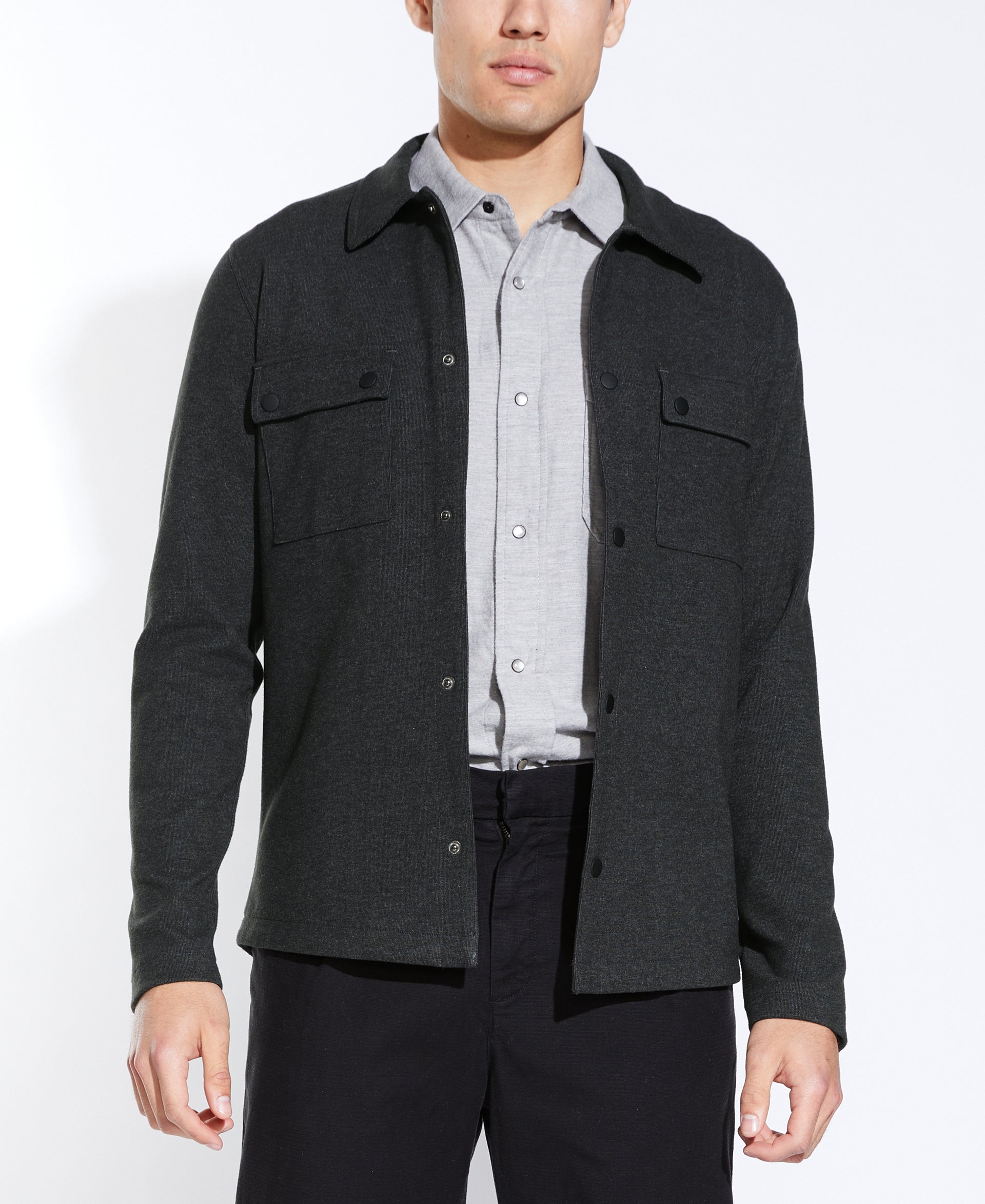 BENNETT | shirt jacket | heather charcoal