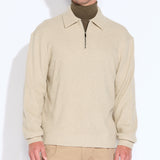 CASTLEBAR | relaxed fit polo sweatshirt | heather oatmeal