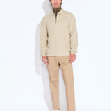 CASTLEBAR | relaxed fit polo sweatshirt | heather oatmeal