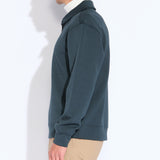 DERRY | relaxed fit polo sweatshirt | dark slate