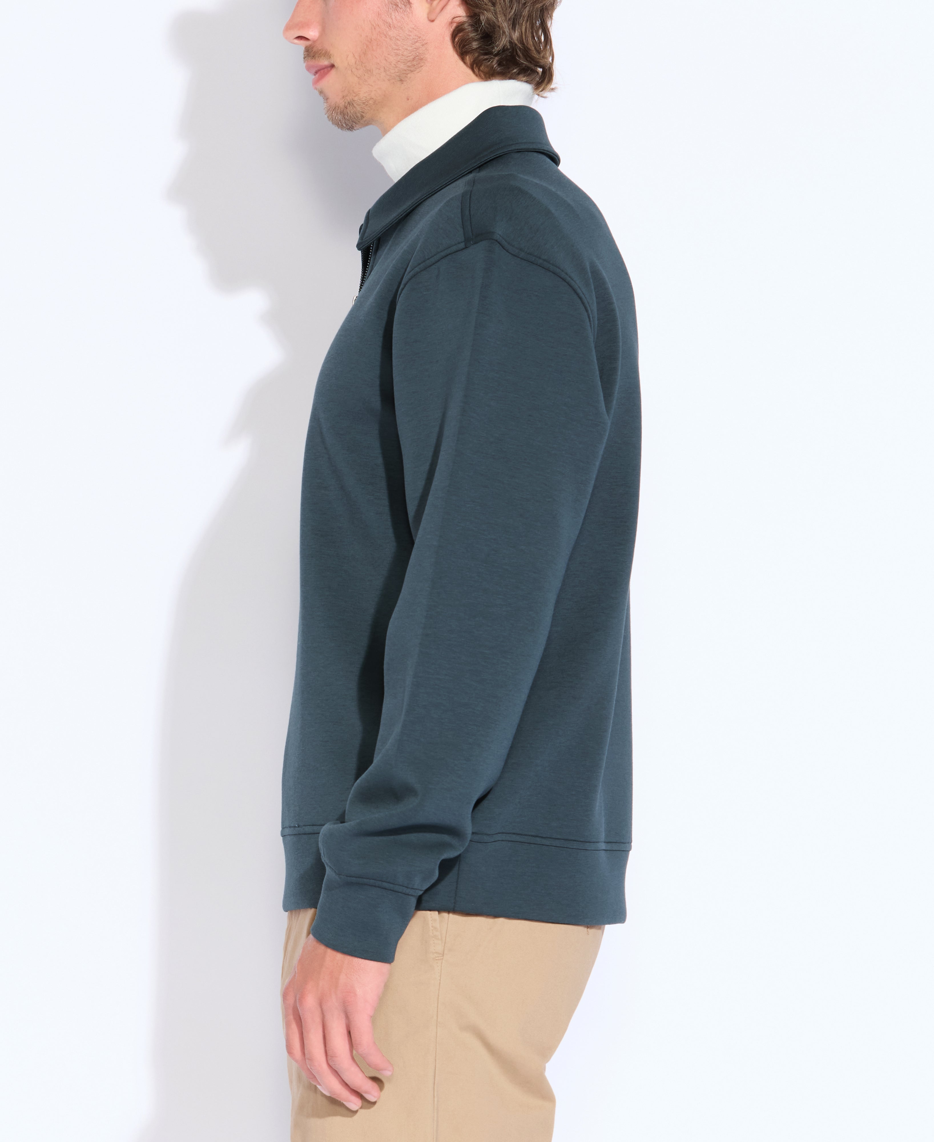 DERRY | relaxed fit polo sweatshirt | dark slate