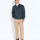 DERRY | relaxed fit polo sweatshirt | dark slate