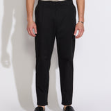 DILLON | classic straight pleated trouser | black