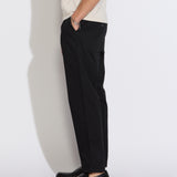 DILLON | classic straight pleated trouser | black