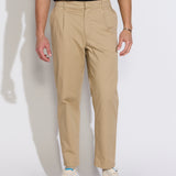 DILLON | classic straight pleated trouser | khaki