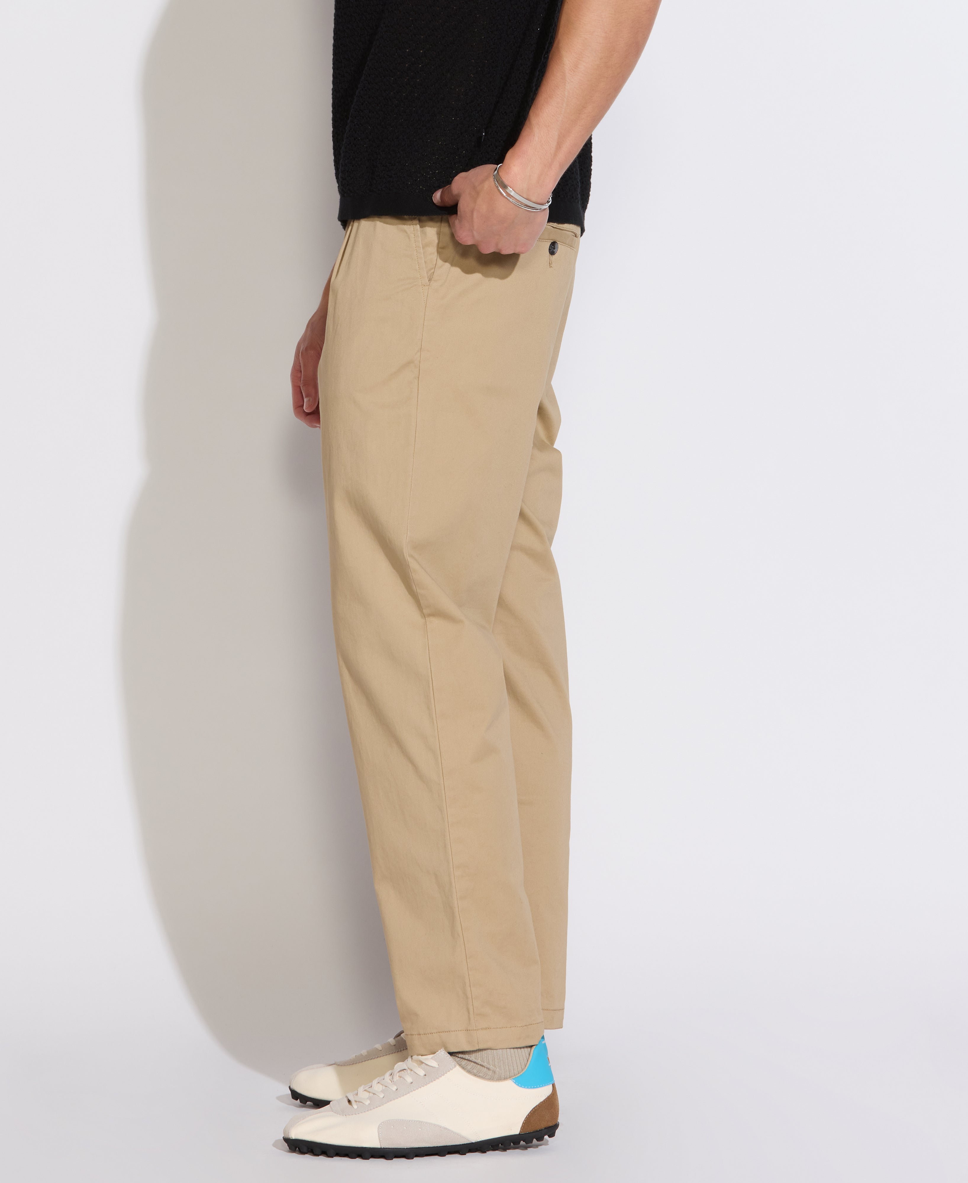 DILLON | classic straight pleated trouser | khaki