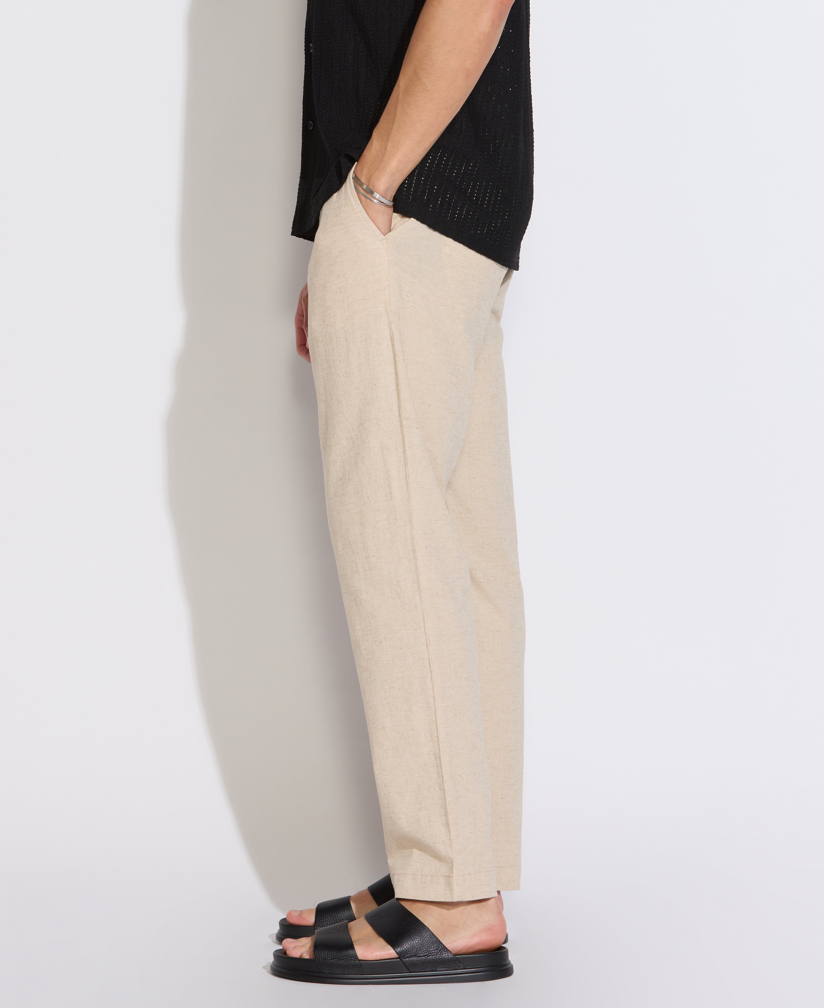DUNE | classic straight ankle-length pant | natural