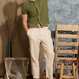 DUNE | classic straight ankle-length pant | natural