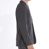 Gustave Herringbone Knit Blazer (Charcoal/Gray)