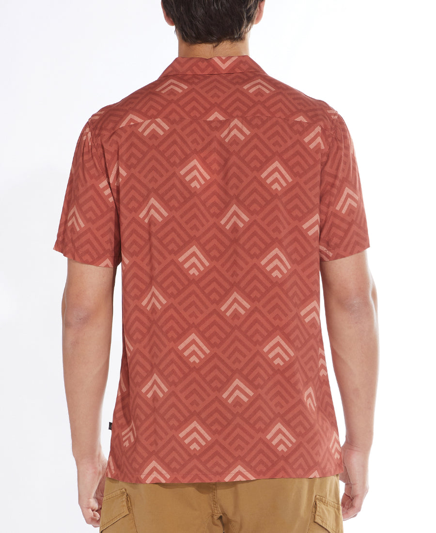 Lodi Printed Resort Shirt (Rust)