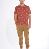 Lodi Printed Resort Shirt (Rust)