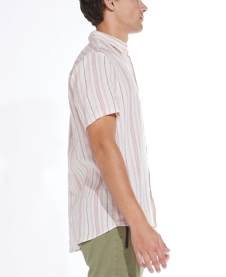 Calico Short Sleeve Shirt (White/Rust)