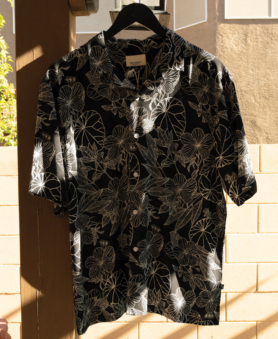 Hibiscus Resort Shirt (Black)