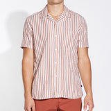 BARNUM | striped seersucker resort shirt | rust