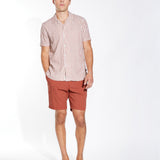 BARNUM | striped seersucker resort shirt | rust