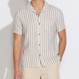 TRIPOLI | relaxed fit striped resort shirt | natural