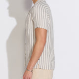 TRIPOLI | relaxed fit striped resort shirt | natural