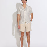 TRIPOLI | relaxed fit striped resort shirt | natural