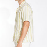 CORFU | relaxed fit striped woven shirt | sage