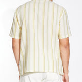CORFU | relaxed fit striped woven shirt | sage